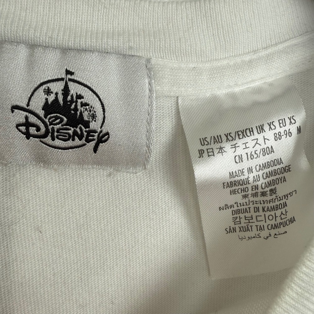 Disney Goofy Mickey Ski Graphic Tee XS White Vintage Style Long Sleeve Shirt - Picture 2 of 4